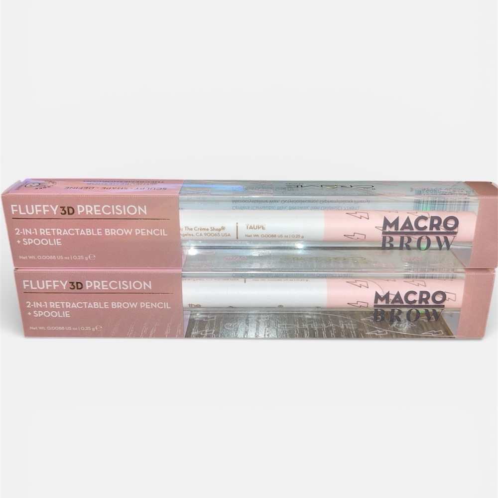 Bundle of 2 Crème Shop Macro Brow 2-in-1 Retractable Brow Pencil & Spoolie